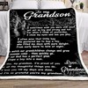 Grandson Fleece Blanket Letter From Grandma For Grandson: Personalized Quilt Bedding Set with Fleece Blanket