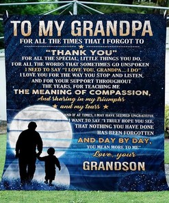 Grandson to Grandfather Quilt Bedding Set - A Perfect Gift for Christmas
