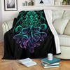Graphic Demon Octopus Fleece Blanket Gift For Fan, Premium Comfy Sofa Throw Blanket Gift for Horror Lovers