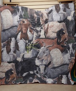 Graphic Goat Together Quilt Blanket for Animal Lovers