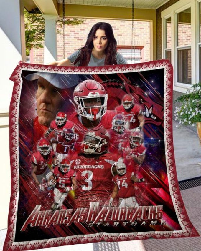 Graphic NCAA Arkansas Razorbacks Green Quilt Bedding Set