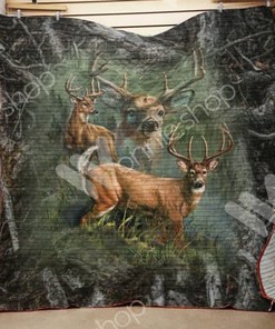 Grass Hunting Deer Hunting Lo Quilt Blanket for Hunting Lovers