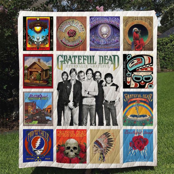 Grateful Dead Albums Eternally Grateful Quilt Blanket, Ideal for Deadheads