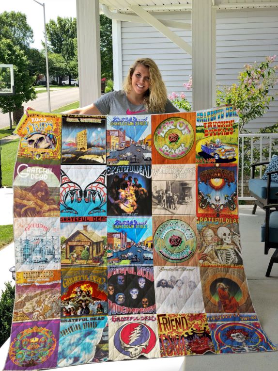 Grateful Dead Albums For Fans Throwing Stones Collection Quilt Blanket