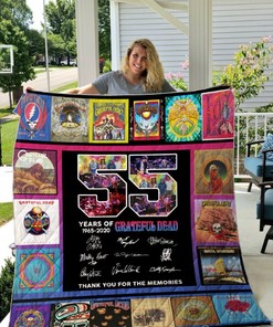 Grateful Dead Band 55 Year Anniversary Quilt Blanket with Keywords