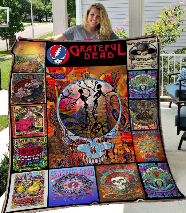 Grateful Dead Dancing Skeletons Quilt Bedding Set