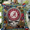 Grateful Dead Logo Ncaa Alabama Crimson Tide Quilt Bedding Set with Soft Quilt Blanket