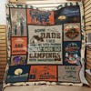 Great Customized Blanket Gifts For Fathers Day- Great Dads Go Camping With Daughters Quilt Bedding Set.