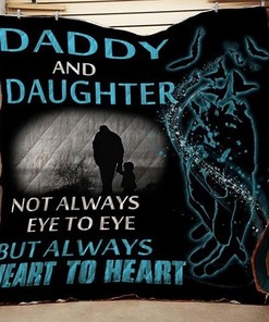 Great Customized Gifts For Fathers Day- Always Heart To Heart Father And Daughter Quilt Bedding Set for Kids.