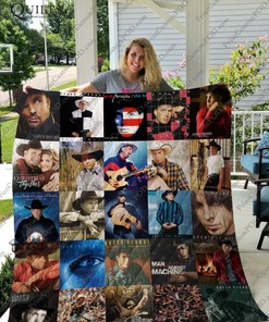 Greatest Hit Garth Brooks Combined: Quilt Bedding Set with Fleece Blanket for Country Music Fans