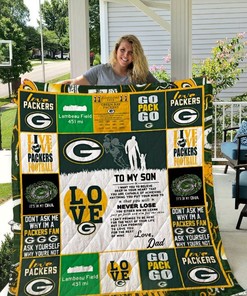 Green Bay Packers Letter To My Son Quilt Bedding Set for Football Fans
