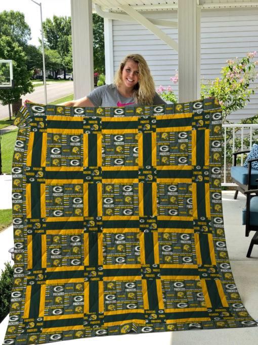 Green Bay Packers Pattern Quilt Blanket for NFL Fans