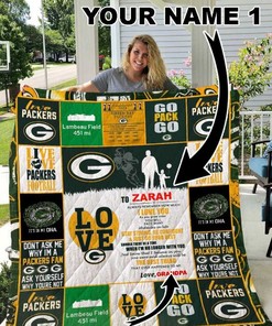 Green Bay Packers fans, get a personalized quilt blanket with your name