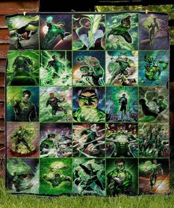 Green Lantern Graphics Quilt Blanket for Comic Book Fans