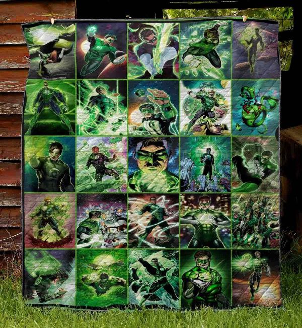 Green Lantern Graphics Quilt Blanket for Comic Book Fans
