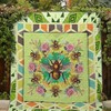 Green Life Of Bees Quilt Blanket with Quotes, Bed Set Vintage