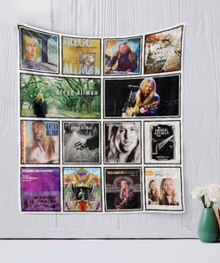 Gregg Allman Retro Musician Inspired Quilt Blanket with Keywords