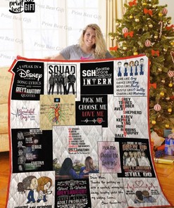 Grey's Anatomy Poster Pick Me Choose Me Love Me Collection Quilt Bedding Set for Medical Drama Fans