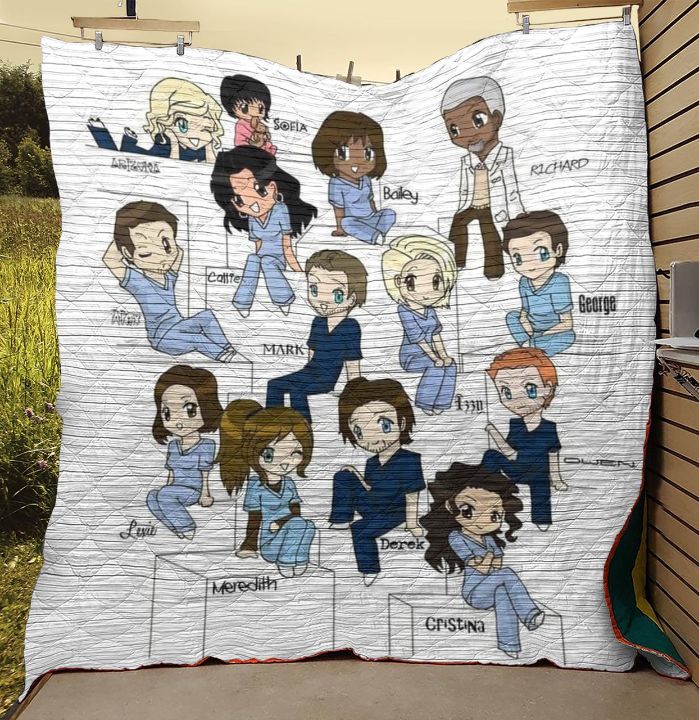 Grey's Anatomy Tv Series Inspired Quilt Bedding Set