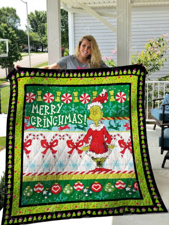 Grinch Christmas Quilt Bedding Set for Merry Grinchmas