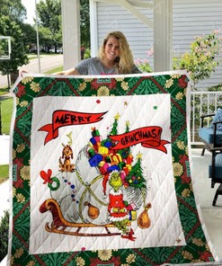 Grinch Christmas Tree Art Quilt Bedding Set with Related Topic