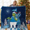 Grinch Santa Detroit Lions Quilt Blanket - Festive Blanket for Christmas and NFL Fans