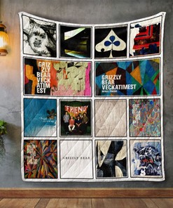Grizzly Bear Albums Quilt Blanket, Ideal for Fans of Indie Folk and Rock