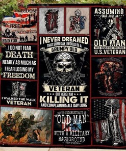 Grumpy Old Veteran Killing It Quilt Blanket: Unique and Fun