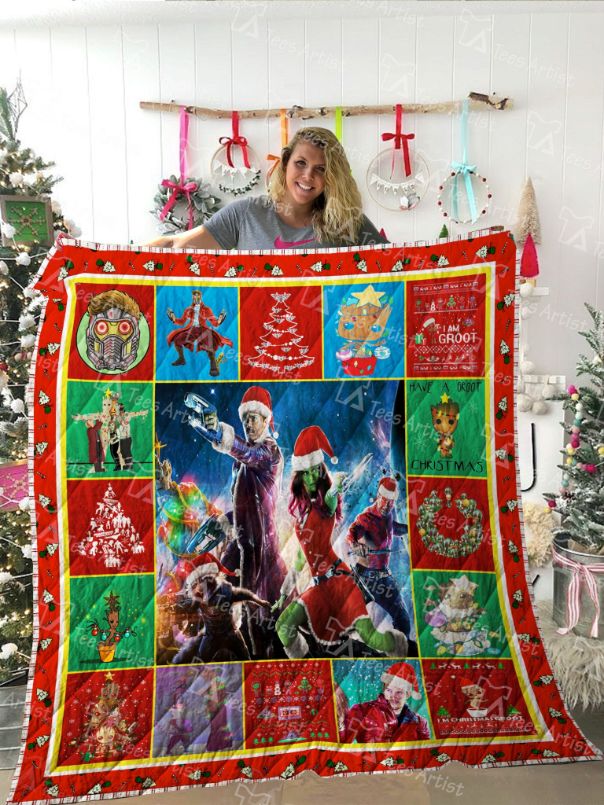 Guardians Of The Galaxy Christmas Version Quilt Bedding Set with Bed Set for Kids