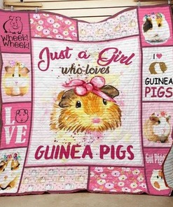 Guinea pig lovers, don't miss out on this Just a Girl Who Loves Guinea Pig quilt blanket