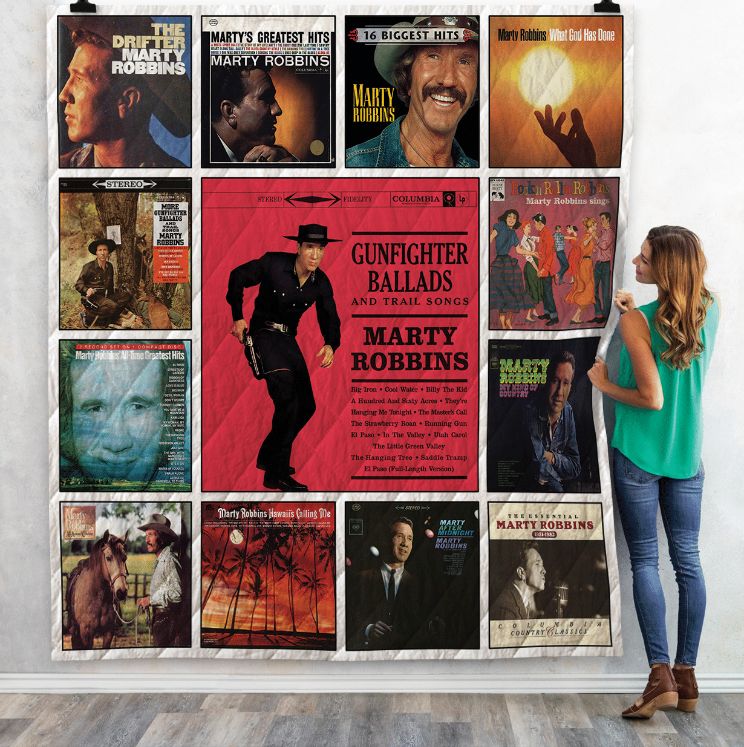 Gunfighter Ballads Marty Robbins Collected Quilt Blanket - A Must-Have for Country Music Lovers