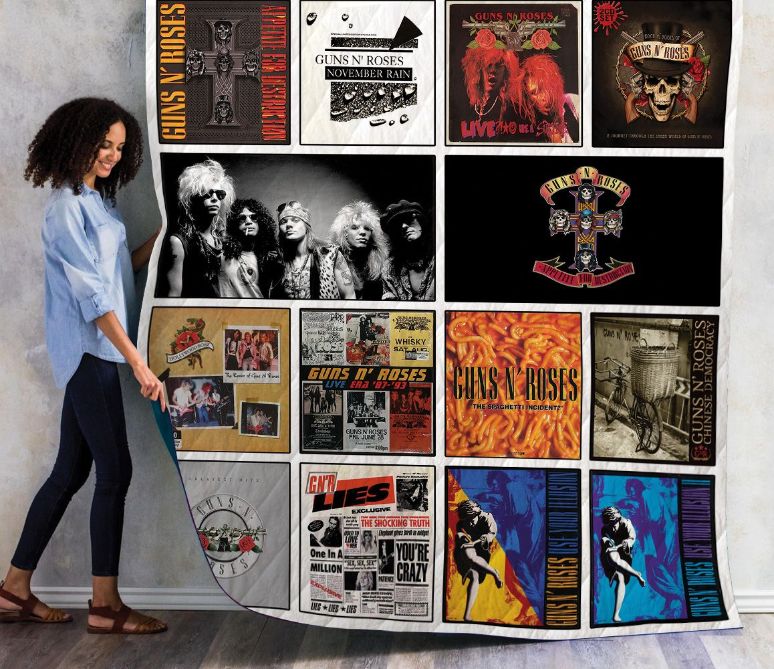 Guns N' Roses Band Albums Quilt Bedding Set for Rock Fans