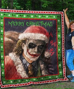 Ha Ha Ha Merry Christmas with Joker Quilt Blanket - Fun and Unique Gift