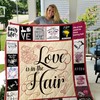 Hair Stylist Love Is In The Hair Quilt Bedding Set for Hairdressers and Stylists
