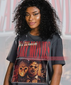 Halloween Scary Movie Shirt | Freddy Jason Leather Myers | Classic Horror Movie T-Shirt | Devil Face Scream