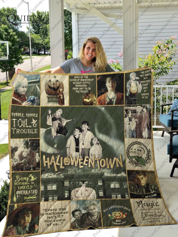 Halloweentown Vintage Quotes Collection Quilt Blanket in a Unique Style