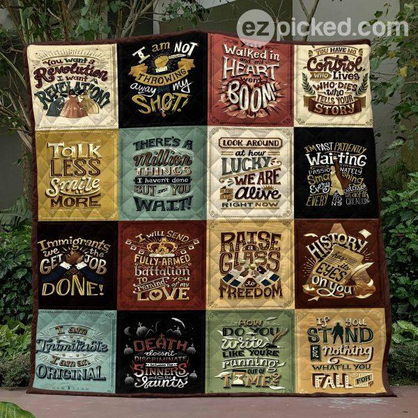 Hamilton Lyrics Songs Blanket Quilt Bedding Set for Fans