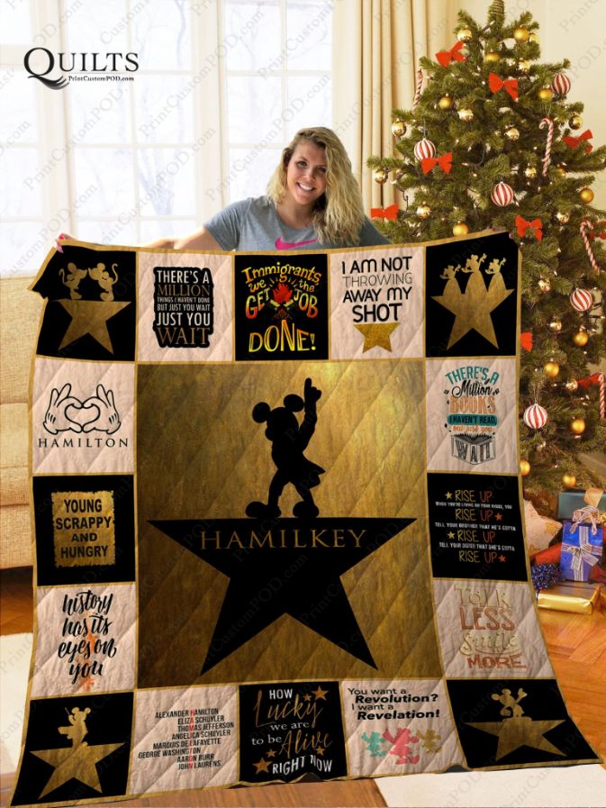 Hamilton meets Mickey on this Festive Quilt Blanket - Perfect for Fans