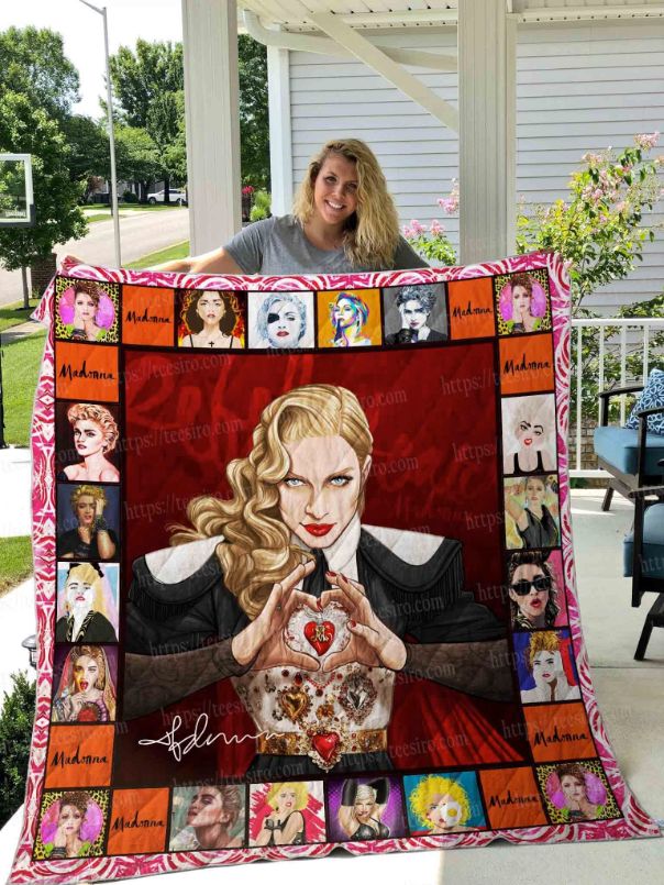 Handmade Madonna Plus Size Collected Quilt Bedding Set for Music Fans