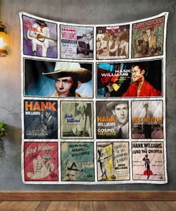 Hank Williams Album Vintage Quilt Blanket - Personalized Blanket for Country Music Fans