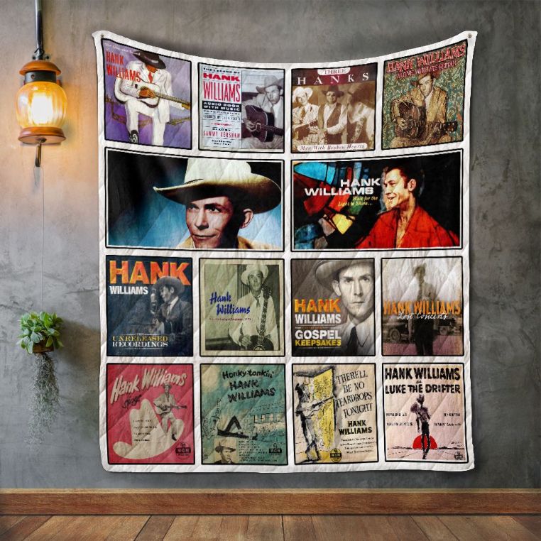 Hank Williams Album Vintage Quilt Blanket - Personalized Blanket for Country Music Fans
