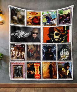 Hank Williams Jr Album Covers Quilt Blanket for Country Music Fans
