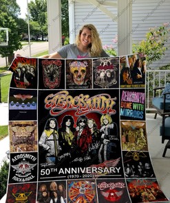 Happy 50th Anniversary Aerosmith Quilt Blanket