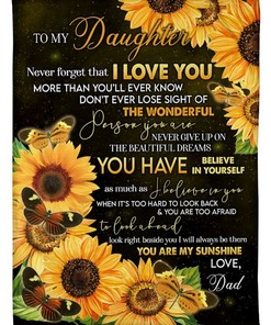 Happy Birthday Or Just Like That, Daughter From Dad Fleece Blanket Expressing Love