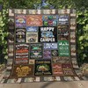 Happy Camper Quilt Blanket No96 - Great for Camping Lovers