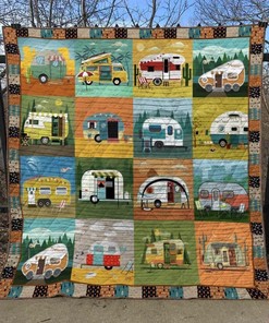 Happy Camping Quilt Bedding Set Th2506 for Adventure Seekers