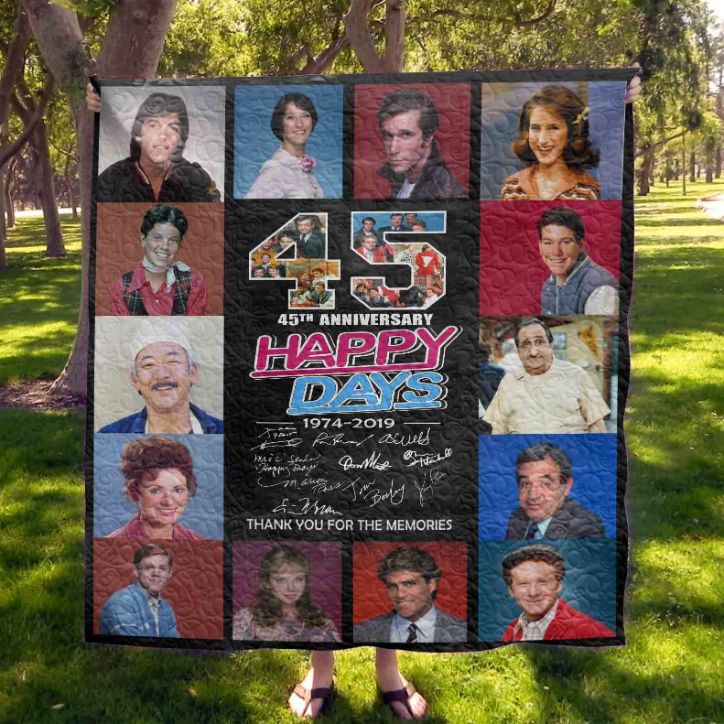 Happy Days 45th Anniversary Retro Quilt Bedding Set