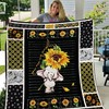 Happy Elephant Sunflower Quilt Blanket - Adorable Blanket for Elephant Lovers