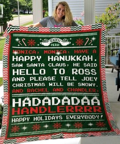 Happy Hanukkah Friends and Family Quilt Blanket for Bedding Set