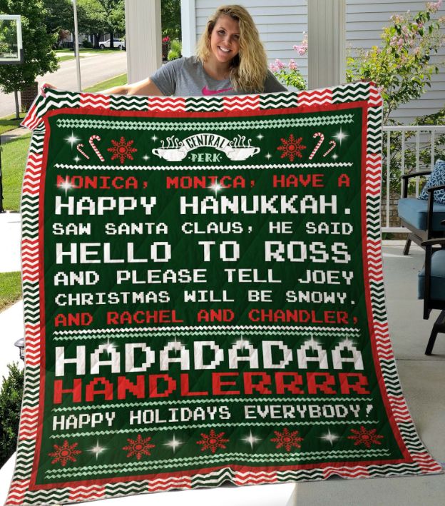 Happy Hanukkah Friends and Family Quilt Blanket for Bedding Set
